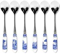 Portmeirion Home & Gifts Spode BLI1101-X Cuillères à thé Italiennes Bleu S/6, Bleu et Blanc, 15 cm