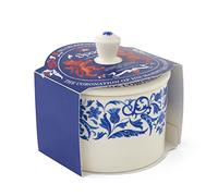 Portmeirion Home & Gifts Spode King Charles III Coronation Sucrier avec couvercle 280 ml Motif bleu et blanc Fabriqué au Royaume-Uni