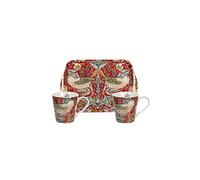 Portmeirion Home & Gifts Strawberry Thief Tasse et plateau rouge (rouge)