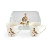 Portmeirion Home & Gifts Wrendale Designs Lovely Mum Duck & Ducklings Ensemble tasse et plateau en céramique par Royal Worcester, multicolore (X0011659124)