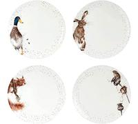 Portmeirion Home & Gifts Wrendale Lot de 4 assiettes coupées Blanc 26,7 cm