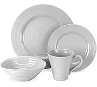 Portmeirion Sophie Conran Service de table gris | Lot de 4 | Fabriqué à partir de porcelaine fine | Passe au lave-vaisselle et au micro-ondes | Complément parfait d'ustensiles de cuisine