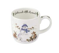 Portmeirion Wrendale Designs"Gathered All Around" Snowman 0.3L Christmas Mug