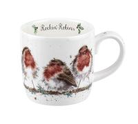 Portmeirion Wrendale Designs Rockin Robins Tasse de Noël en porcelaine anglaise 0,3 l