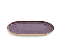 Portmeirion x Minerals Amethyst Plateau ovale moyen (30 cm) - Plat de service en grès émaillé violet réactif pour partager, manger et recevoir au quotidien