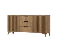 Portmore - buffet bas - effet bois - 3 tiroirs et 2 portes - 150 cm - Bois