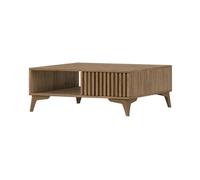 Portmore - table basse - effet bois - 1 tiroir et 1 niche - 80 cm - Bois
