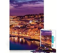 Porto la Nuit Puzzle de 1000 pièces pour Adultes pour développer la logique et la précision Découpe précise Cadeau élégant (38x52cm)