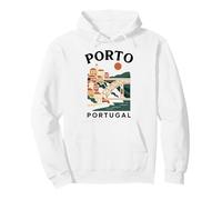 Porto Portugal Retro Riverside City Travel Portugais Europe Sweat à Capuche