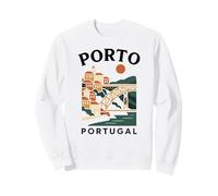 Porto Portugal Retro Riverside City Travel Portugais Europe Sweatshirt