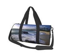 Porto Rico Beach Sac de voyage en toile imprimée - Sac de sport avec grande capacité pour le week-end, les voyages d'affaires, Noir , Taille unique