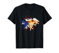 Porto Rico Coqui Frog Aquarelle Splash Drapeau Portoricain T-Shirt