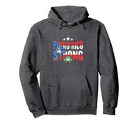 Porto Rico est Fort : Patriotic Coqui Frog Pride Sweat à Capuche, Unisexe pour Adultes, Chiné Foncé, S