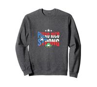 Porto Rico est Fort : Patriotic Coqui Frog Pride Sweatshirt, Unisexe pour Adultes, Chiné Foncé, S
