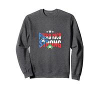 Porto Rico est Fort : Patriotic Coqui Frog Pride Sweatshirt, Unisexe pour Adultes, Chiné Foncé, XXL