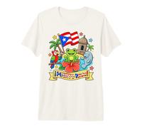 Porto Rico Kids Drapeau Coquí Grenouille Perroquet Lamantin Heritage T-Shirt Haut de Gamme