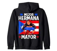 Porto Rico Mejor Hermana Mayor Queen Flag Edition Sweat à Capuche
