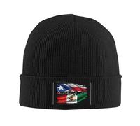 Porto Rico Mexique Drapeau Mexicain Femme Homme Bonnet À Revers Classique Bonnet d'hiver Mode Bonnets Tricoté pour Cyclisme Patinage Course