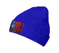 Porto Rico Papier Peint Drapeau Imprimé Chapeau Chaud Bonnet tricoté Doux Hiver Bonnet pour Hommes et Femmes Bonnet Tricot Mode, Bleu, taille unique