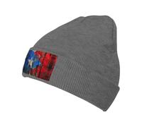 Porto Rico Papier Peint Drapeau Imprimé Chapeau Chaud Bonnet tricoté Doux Hiver Bonnet pour Hommes et Femmes Bonnet Tricot Mode, Bruyère profonde, taille unique