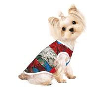 Porto Rico Papier peint imprimé drapeau Vêtements pour chiens de petite taille T-shirts respirants pour chiots chatons pour animaux de compagnie chiens chats