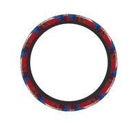 Porto Rico Papier peint Motif drapeau Protection de volant de voiture Antidérapant Pratique Accessoire pour Voitures Camions