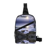 Porto Rico Sac à bandoulière pliable et léger, résistant à l'eau, pour voyage, randonnée, usage quotidien, sangle réglable, double poches zippées