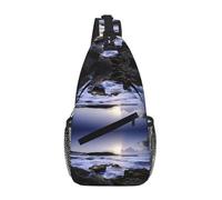 Porto Rico Sac à bandoulière unisexe avec plusieurs poches, grande capacité, en polyester durable, sangle réglable pour les trajets quotidiens et les voyages