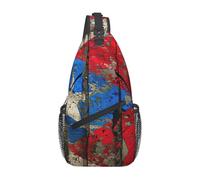 Porto Rico Sac à dos à bandoulière avec imprimé drapeau de Porto Rico, sac à dos à bandoulière, sac de poitrine, sac de jour, pour l'extérieur, voyage décontracté