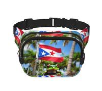 Porto Rico Sac banane avec sangle réglable Motif grenouille et palmiers Unisexe