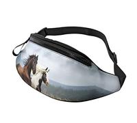 Porto Rico Sac banane pour homme et femme avec drapeau de Porto Rico - Réglable - Pour voyage, sport, marche, Chevaux au galop, Taille unique