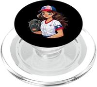 Porto Rico Softball Womens Baseball Boricua Flag Girl Cool PopSockets PopGrip pour MagSafe