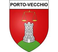 Porto-Vecchio 20 ville Stickers blason autocollant adhésif - Taille : 4 cm