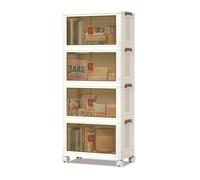 PortoAlegre Boîtes organisatrices empilables avec roues et couvercle (4 x 80 L) - Boîte pliable étanche pour chambre, cuisine et salon, dimensions 65 x 42 x 145,5 cm