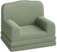 PortoAlegre Canapé convertible en sherpa pour enfants avec housse lavable - Design couronne confortable - Canapé convertible pour enfant - Pour salle de jeux, chambre d'enfant, fille et garçon