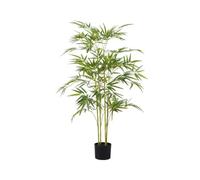 PortoAlegre Grand bambou artificiel en pot - 100 cm - En soie avec 4 troncs et feuilles réalistes - Pour bureau, salon, balcon, décoration d'angle