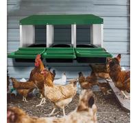 PortoAlegre Nid de pondoir à roulettes en métal pour montage mural, 3 compartiments, crée une zone de collecte sûre pour les œufs pondus, avec fond incliné, trous d'aération, 80 x 52 x 47 cm