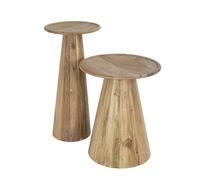 PORTOFINO - Set de tables d'appoint rondes en bois d'acacia Marron