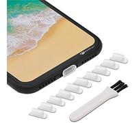 PortPlugs Ensemble de Prise de la poussière pour iPhone 6, 6s, 6s, 7, 8, X Plus - 5 Paires de Faible Profil Anti poussière Plugs Small 10-Pack Transparent