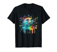 Portrait Abstrait coloré de la Faune de rivière d'amant de Loutre T-Shirt