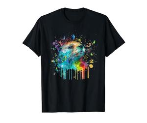 Portrait Abstrait coloré de la Faune de rivière d'amant de Loutre T-Shirt Graphique avec Valeur, Homme, Noir, M