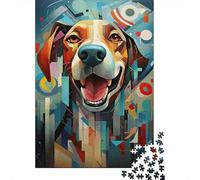 Portrait Abstrait de Chien Puzzle 1000 Pièces pour Adultes, Papier Recyclé Premium, Carton Solide, Décoration Intérieure, Art Mural, Défi Mental, Jeu Éducatif 70x50cm/1000pcs