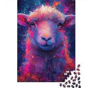 Portrait Abstrait de Mouton Set Puzzle 1000 Pièces Collectionneurs, Papier Recyclé Épais, Décoration Intérieure, Art Mural, Cadeau Couples, Puzzle Décoratif 70x50cm/1000pcs
