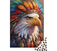 Portrait Aigle Plume Puzzle 1000 Pièces Papier pour Adultes Détente Cadeau Décor Maison 52x38cm/1000pcs