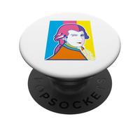 Portrait Amusant de Wolfgang Mozart Style Pop Art PopSockets PopGrip Adhésif