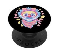 Portrait Amusant du Personnage de Blue Clown Kawaii Circus PopSockets PopGrip Adhésif