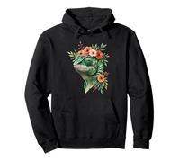 Portrait Animal Floral Caméléon Botanique Sweat à Capuche
