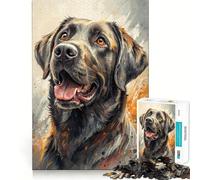 Portrait Aquarelle d'un Labrador Retriever Puzzle de 1000 pièces Développe la mémoire,ludique et de qualité Professionnelle pour stimuler l'esprit (38x52cm)