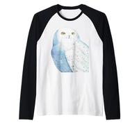 Portrait Aquarelle Oiseau de Proie Hibou des neiges Manche Raglan