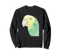 Portrait Aquarelle Perroquet Amazon tête Jaune Sweatshirt